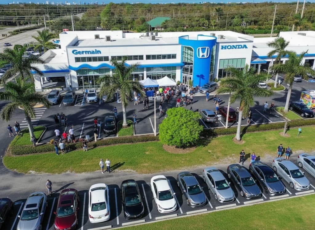 Germain Honda dealership aerial view