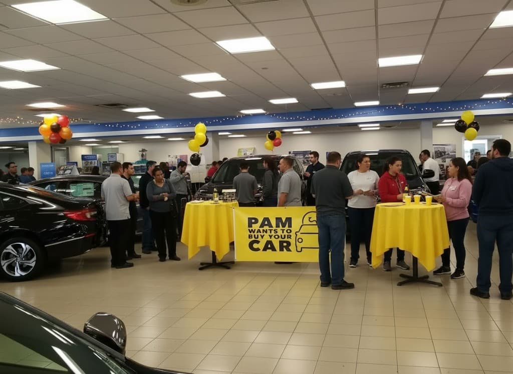 PAM Wants to Buy Your Car event at dealership showroom